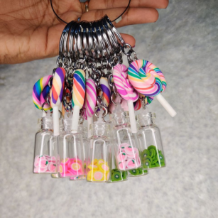 Glass Bottle Keychain